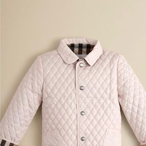 Burberry Children's Pink and Beige Plaid Coat